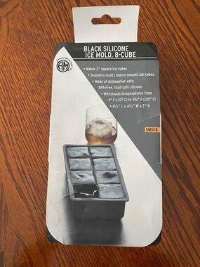 Black Silicone Ice Mold - 8-Cube Ice Tray - American METALCRAFT